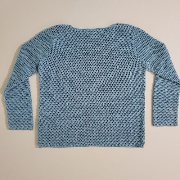 Lauren Ralph Lauren Women's Slate Blue Hand Knit Boatneck Pullover Sweater - Picture 10 of 10